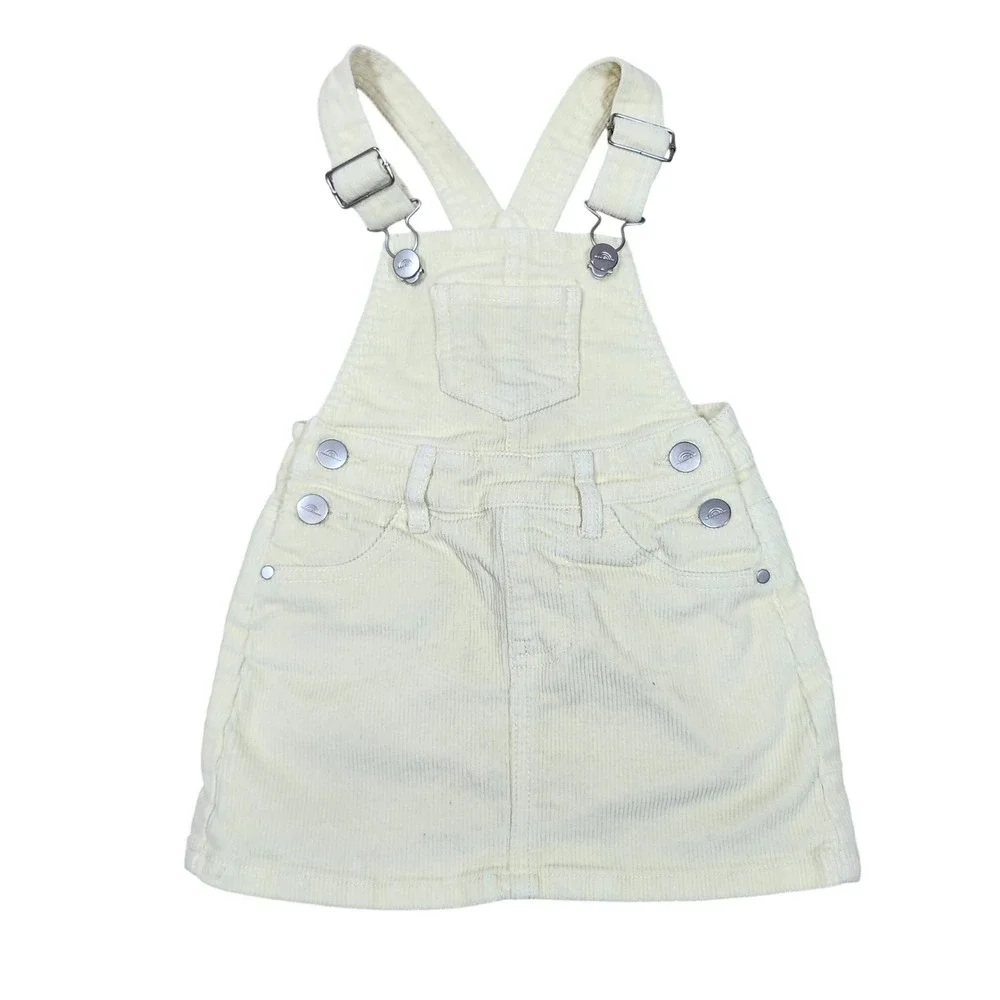 Jamie Kay Girls Butter Yellow Corduroy Pinafore Overall Dress Size 2Y